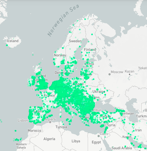 Helium Network, all over Europe in 868 MHz